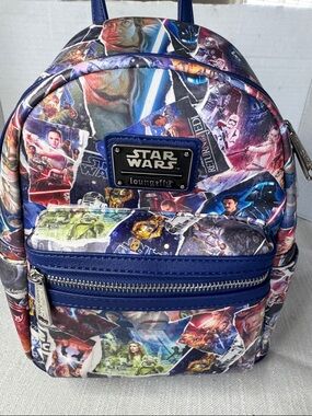 Disney Parks Loungefly Star Wars Movie Poster Collage Backpack Limited NWOT